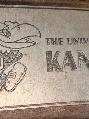 University of Kansas Metal Plaque - license plate